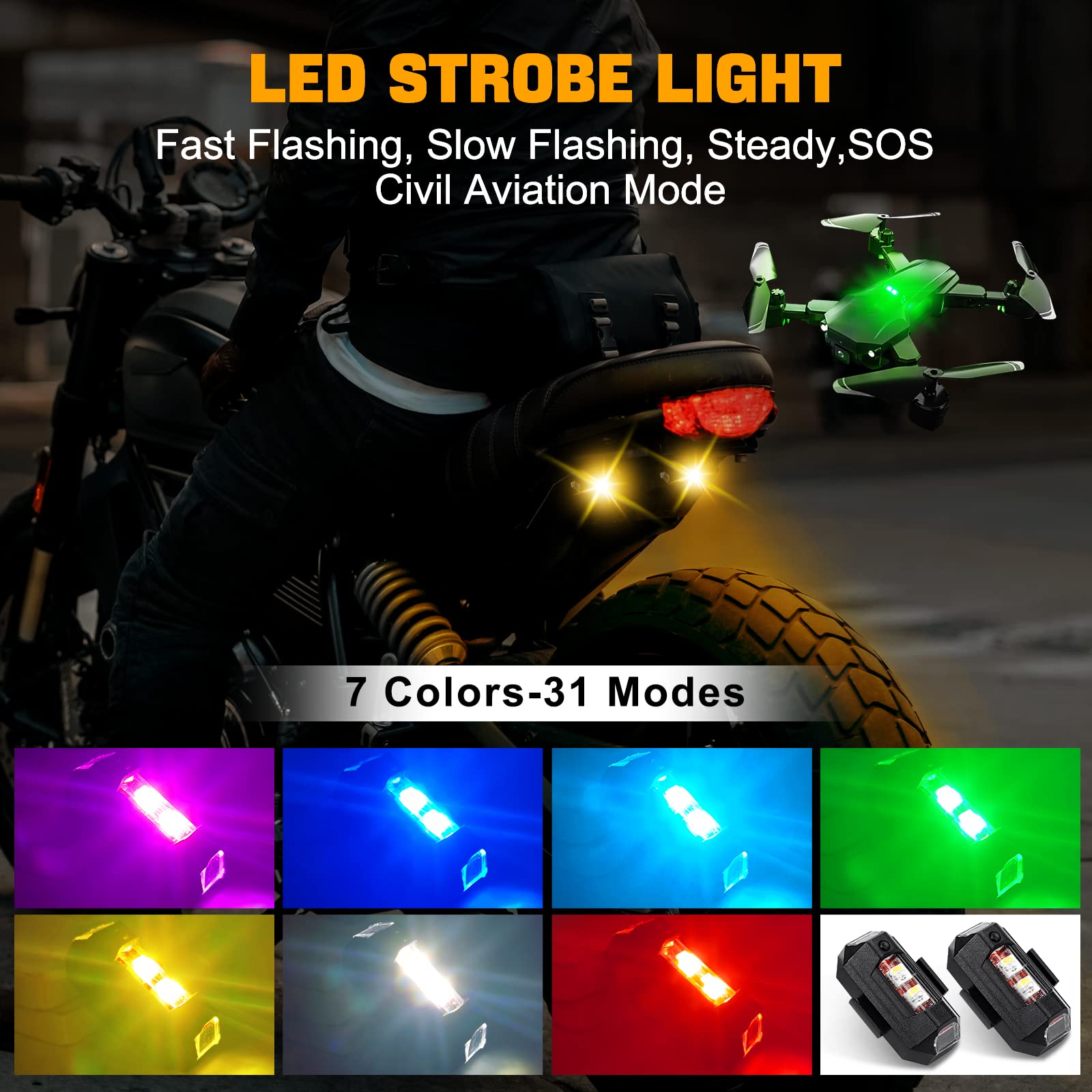 Luci per moto Drone Luce strob - Drone Led Light recensione e prezzo